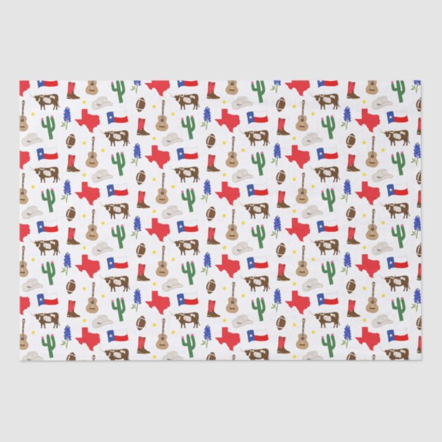 Papel De Seda Ícones do Texas (Frente )