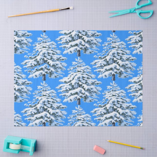 Papel De Seda Icy Tree Dreams Snowy Forest (Arte )