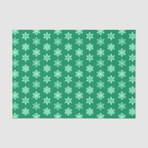 Papel De Seda Ikat Snowflakes - Pine e verde-menta
