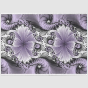 Papel De Seda Ilusão Lilás Arte Floral Abstrata Fantasia Fractal