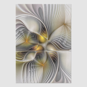 Papel De Seda Ilusão Óptica Abstrato 3D Fractal Com Profundidade
