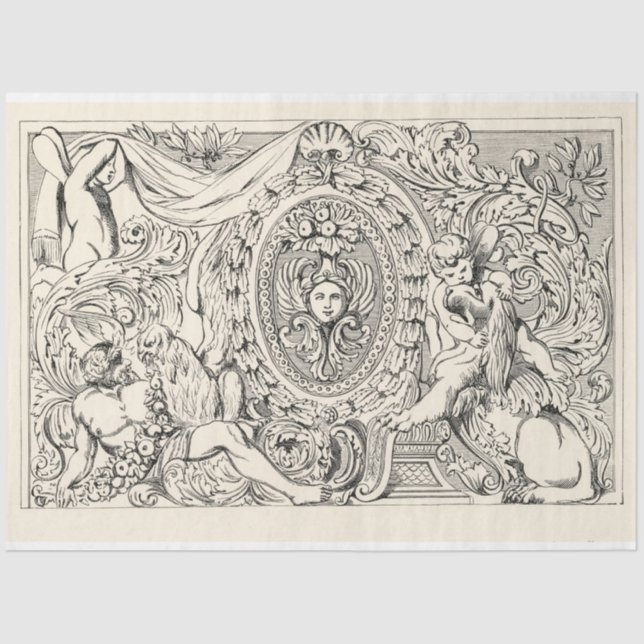 Papel De Seda Ilustração Anterior de Desligamento de Ephemera Vi (Frente )