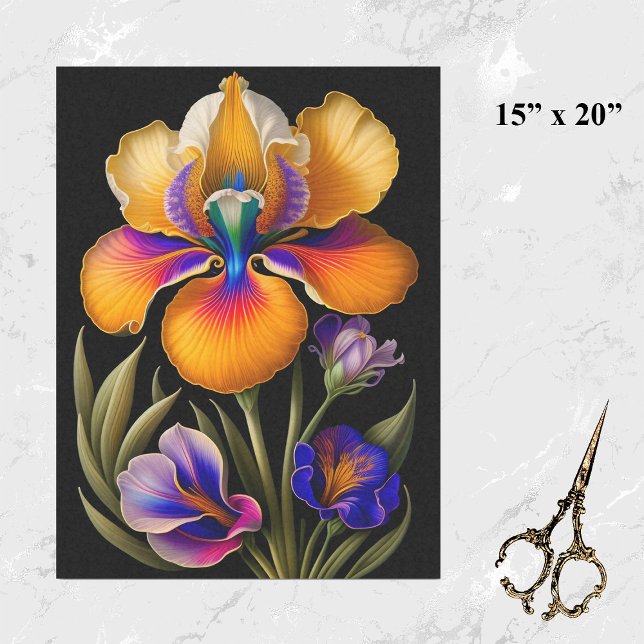 Papel De Seda Ilustração Botânica Amarela Floral (Criador carregado)