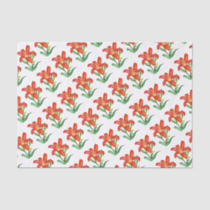 Papel De Seda Ilustração Botânica de Lily Laranja