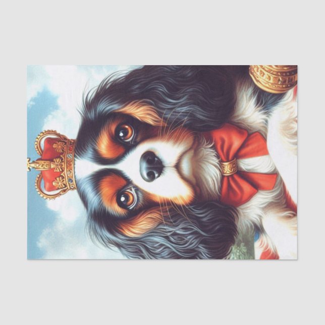Papel De Seda Ilustração Cavalier King Charles Spaniel (Frente )