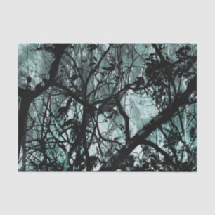 Papel De Seda Ilustração da Paisagem da Floresta Escura
