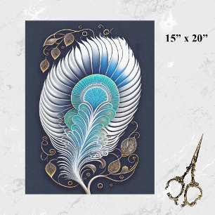 Papel De Seda Ilustração da pena de abstrato Teal