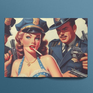 Papel De Seda Ilustração da Polícia de Pulpas de Vintage