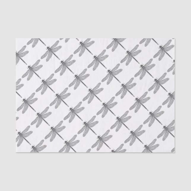 Papel De Seda Ilustração da tinta da libélula (Frente )