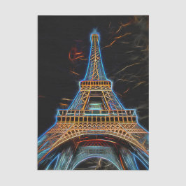 Papel De Seda Ilustração da Torre Eiffel - Paris, França