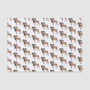 Papel De Seda Ilustração de cabra Mouflon