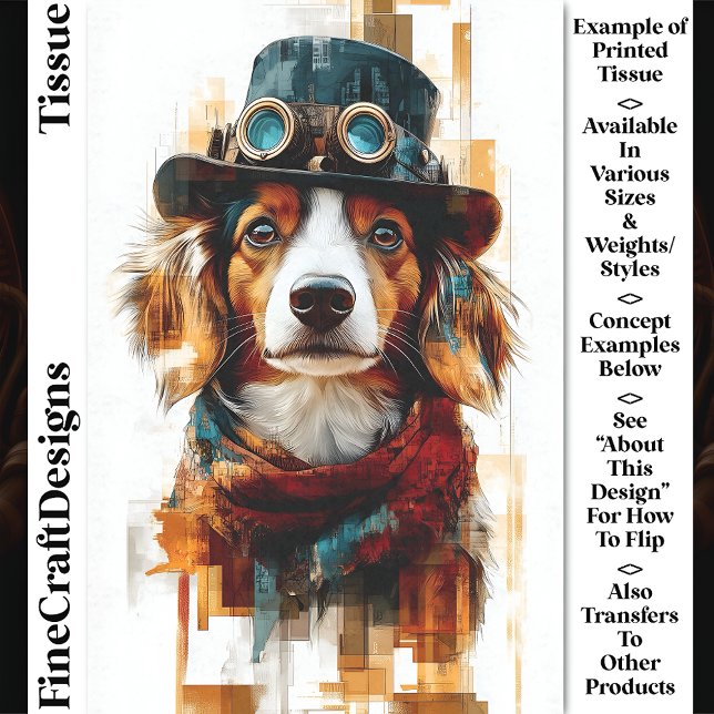 Papel De Seda Ilustração de Cachorro Steampunk Caprichosa DB2 De (Criador carregado)