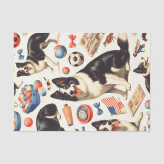 Papel De Seda Ilustração de Coleta de Borda de Cuta Vintage