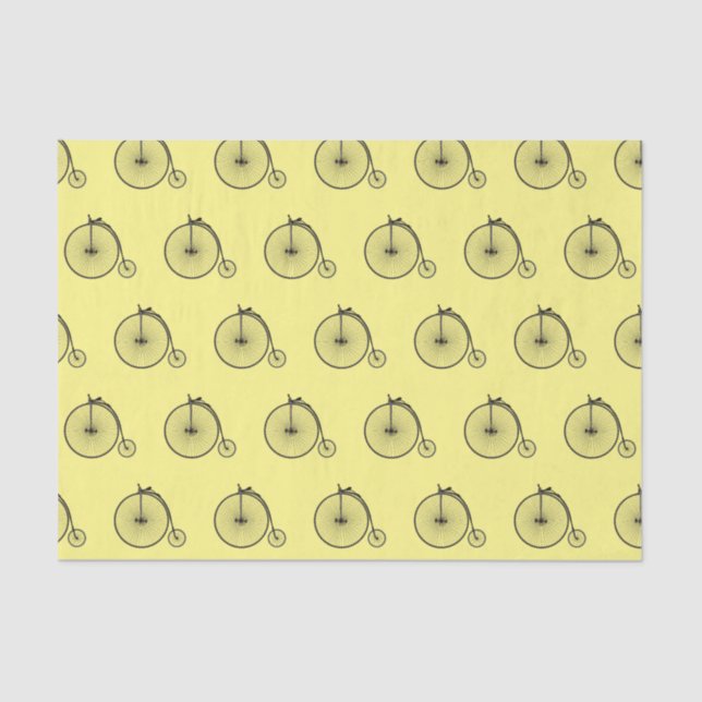 Papel De Seda Ilustração de desenho animado de bicicleta de alta (Frente )