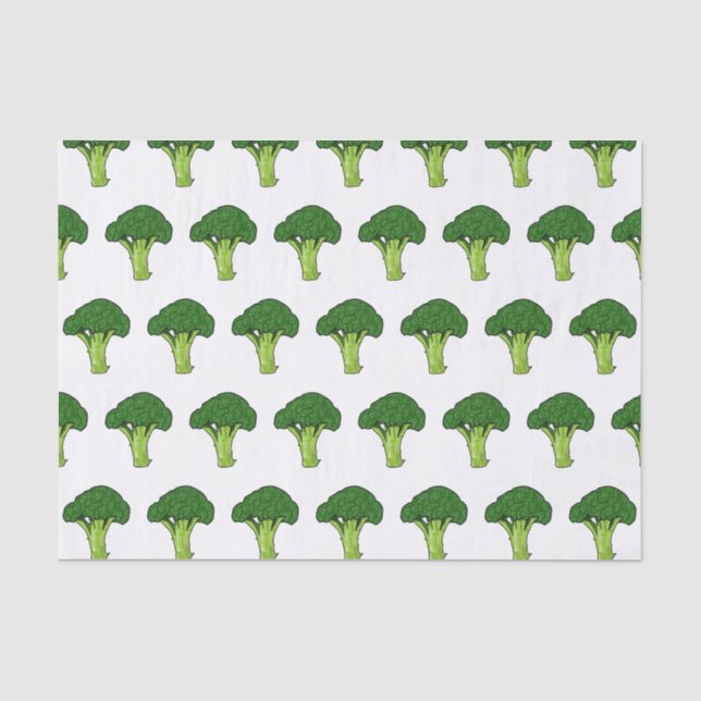 Papel De Seda Ilustração de desenho animado de brócolis (Frente )