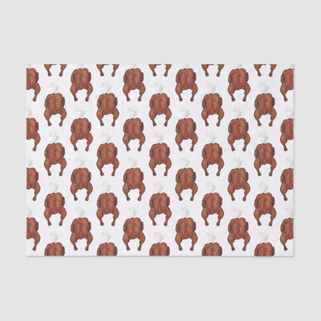 Papel De Seda Ilustração de desenho animado de frango assado (Frente )