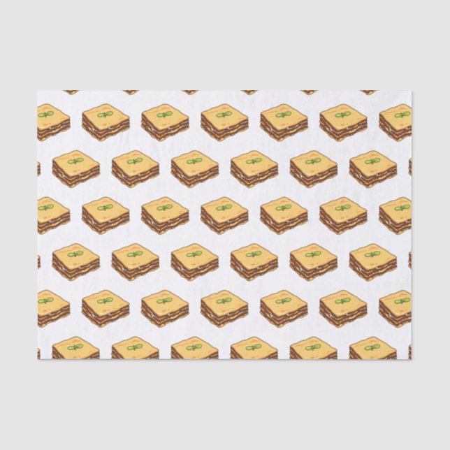 Papel De Seda Ilustração de desenho animado de Lasagna (Frente )
