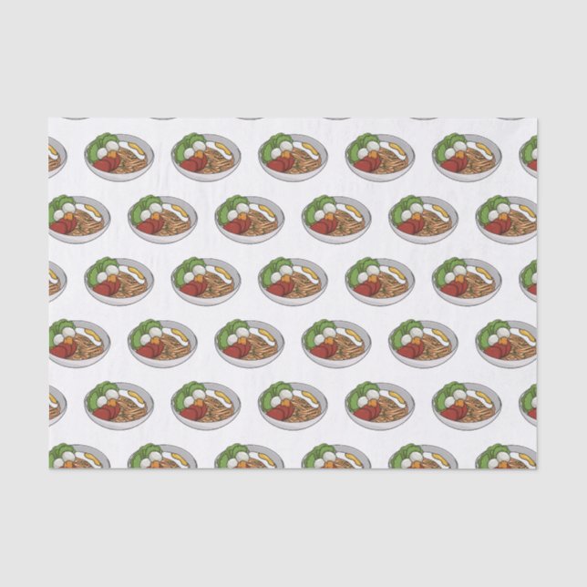 Papel De Seda Ilustração de desenho animado de macarrão (Frente )