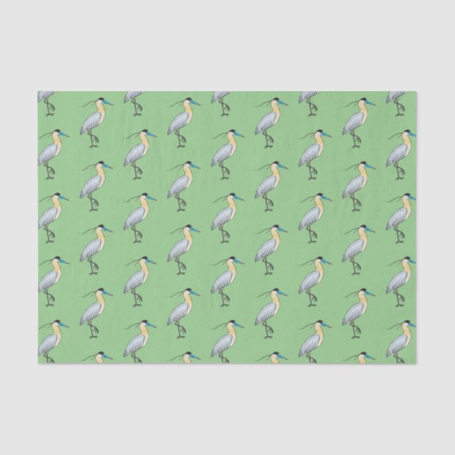 Papel De Seda Ilustração de desenho animado de pássaros com lege (Frente )
