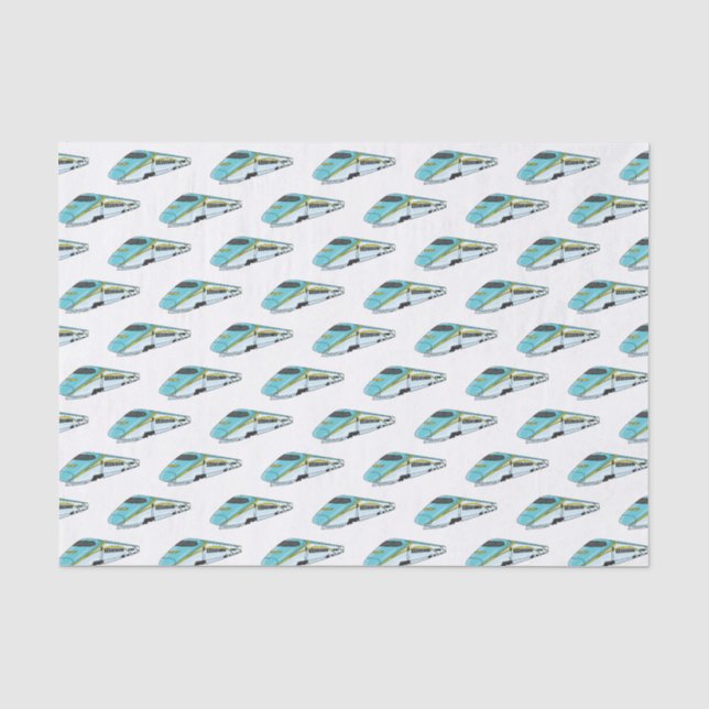 Papel De Seda Ilustração de desenho animado de trem de bala de a (Frente )