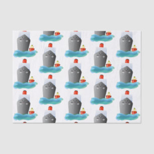 Papel De Seda Ilustração de desenho animado do navio de linha do