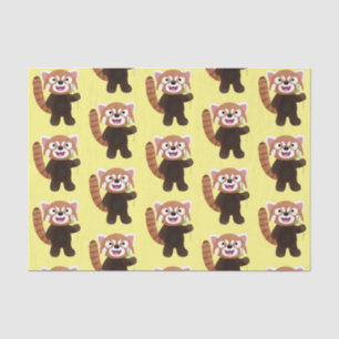 Papel De Seda Ilustração de desenho animado do panda vermelho-