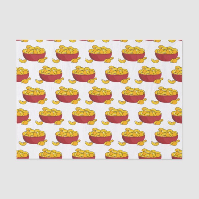 Papel De Seda Ilustração de desenho animado em chip de batata (Frente )