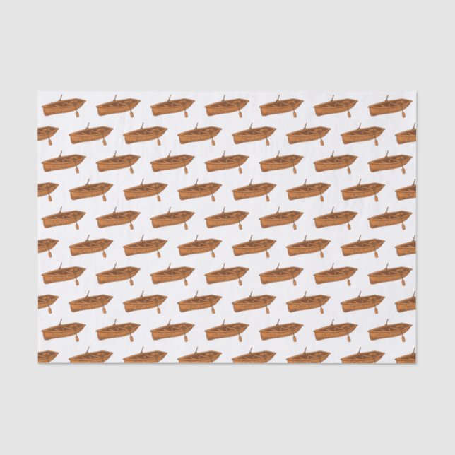 Papel De Seda Ilustração de desenho animado em Rowboat (Frente )