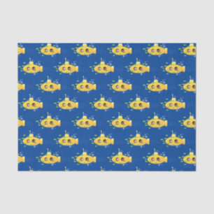 Papel De Seda Ilustração de desenho animado submarino amarelo
