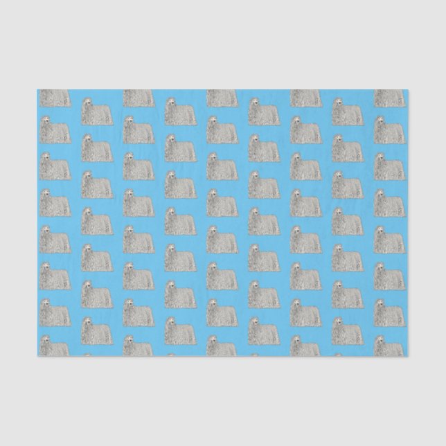 Papel De Seda Ilustração de desenho de cães Komondor (Frente )