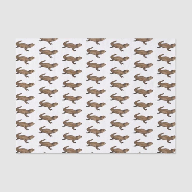 Papel De Seda Ilustração de desenho de lagarto girado por Armadi (Frente )