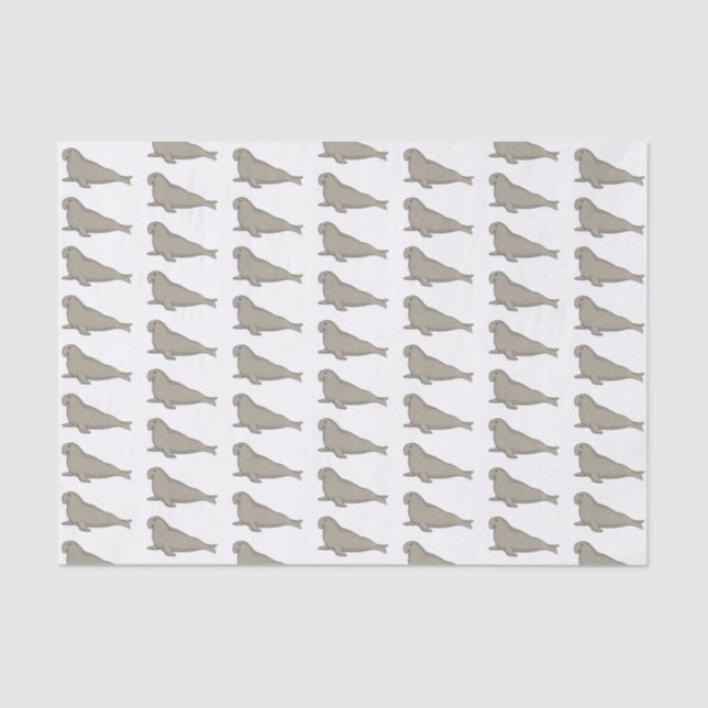 Papel De Seda Ilustração de desenho do selo elefante (Frente )