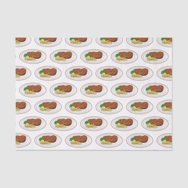 Papel De Seda Ilustração de desenho em bife (Frente )