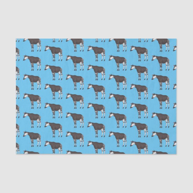 Papel De Seda Ilustração de desenho em Okapi (Frente )