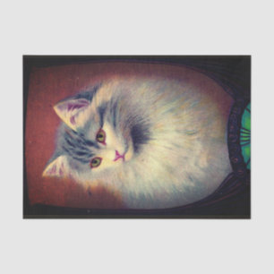 Papel De Seda Ilustração de gato Vintage art nouveau elegant