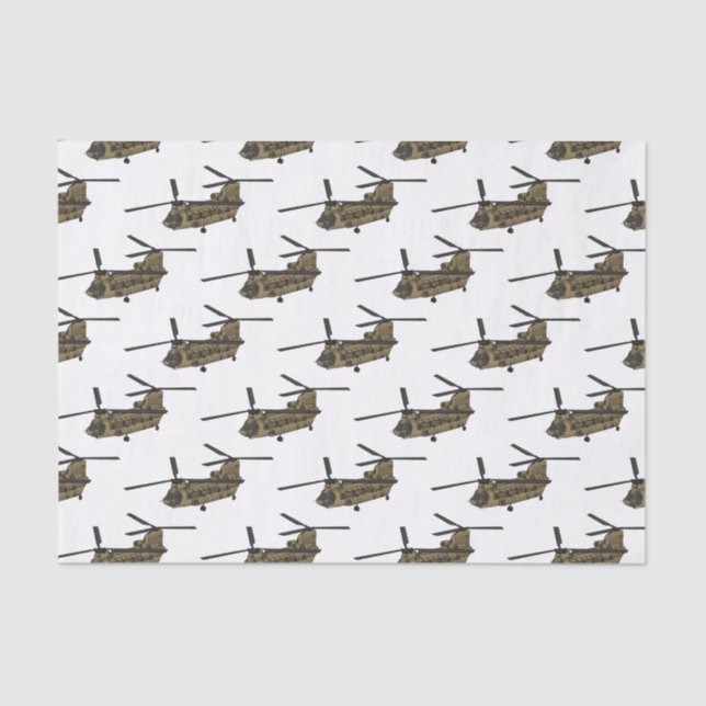 Papel De Seda Ilustração de helicóptero militar Chinook (Frente )