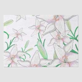 Papel De Seda Ilustração de Lily Branca