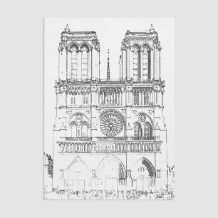 Papel De Seda Ilustração de Notre Dame de Paris