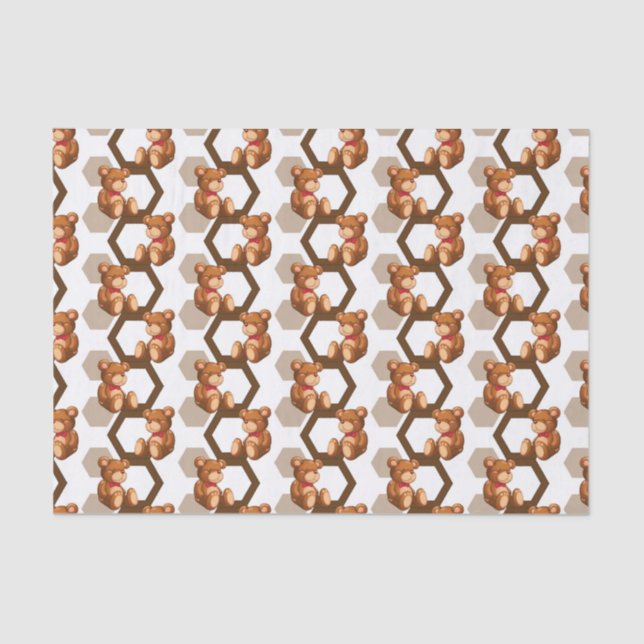 Papel De Seda ilustração de uma disposição de urso de ursinho no (Frente )