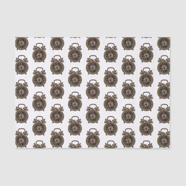 Papel De Seda Ilustração do desenho do relógio do alarme (Frente )