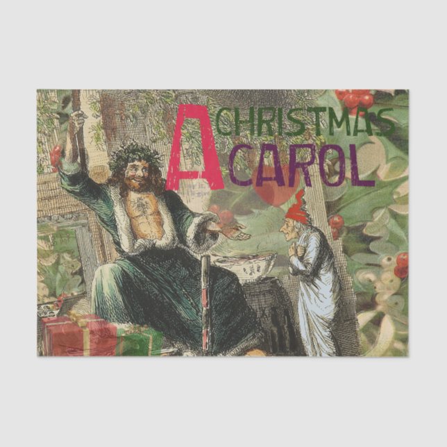 Papel De Seda Ilustração do Espírito do Natal Presente Scrooge (Frente )