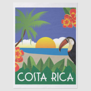 Papel De Seda Ilustração do Pôr do Sol na Costa Rica