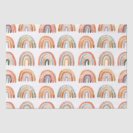 Papel De Seda Ilustração dos arco-íris Boho Earthy Tone Watercol