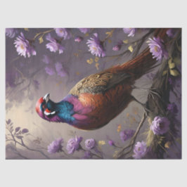 Papel De Seda Ilustração Floral Violeta de Faisão