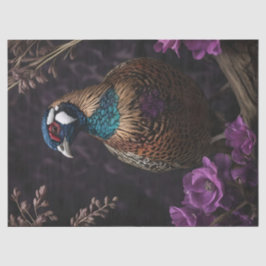 Papel De Seda Ilustração Floral Violeta de Faisão
