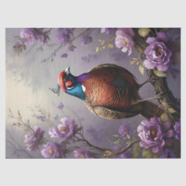 Papel De Seda Ilustração Floral Violeta de Faisão
