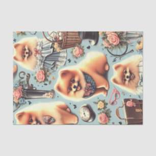 Papel De Seda Ilustração Pomeraniana Bonita