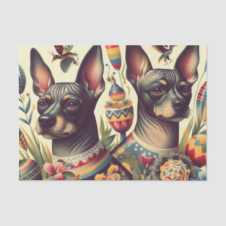 Papel De Seda Ilustração Vintage Xoloitzcuintle