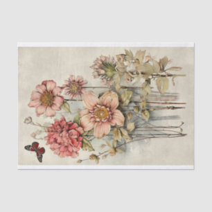 Papel De Seda Ilustrações da Flor Botânica no Pergaminho n.o 7