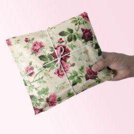 Papel De Seda Ilustrações da safra de rosas em base neutra